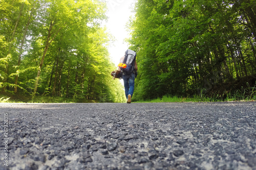 Travelling on longboard. photo