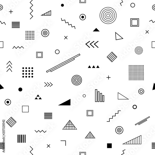 Seamless pattern with memphis style