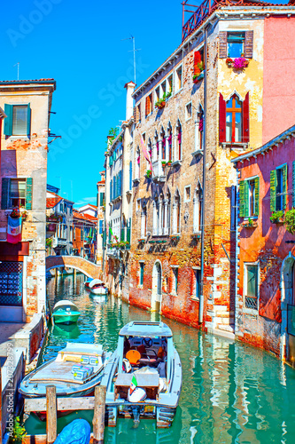 Narrow side canal in Venice
