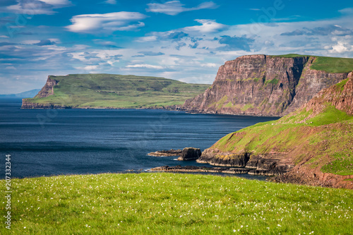 View to shore and cliff in ...
