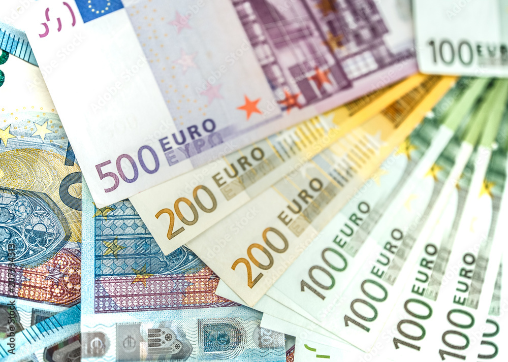 Euro Money Banknotes, pile of paper euro banknotes Euro Money Banknotes, pile of paper euro banknotes