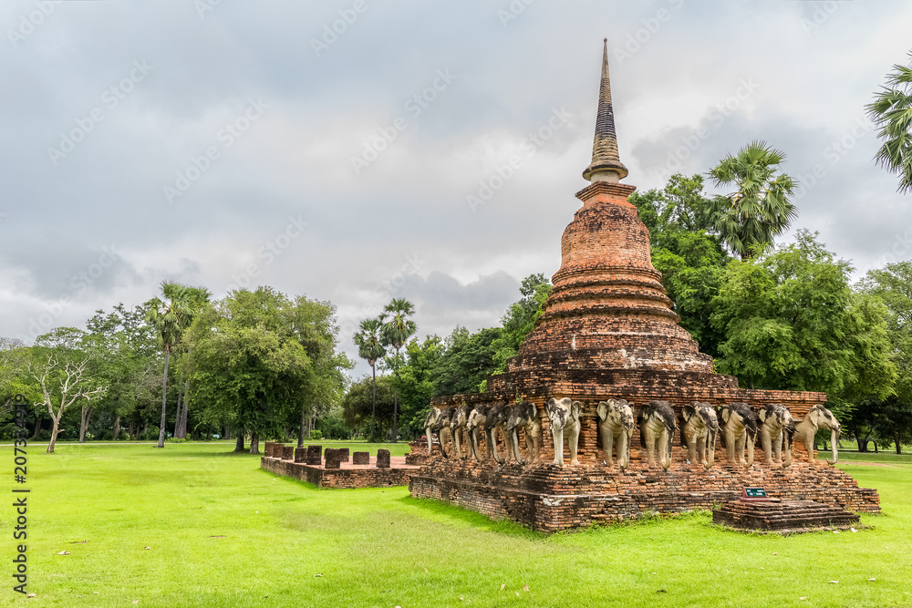 Stupa Buddha at Sukhothai Historical Park in Thailand