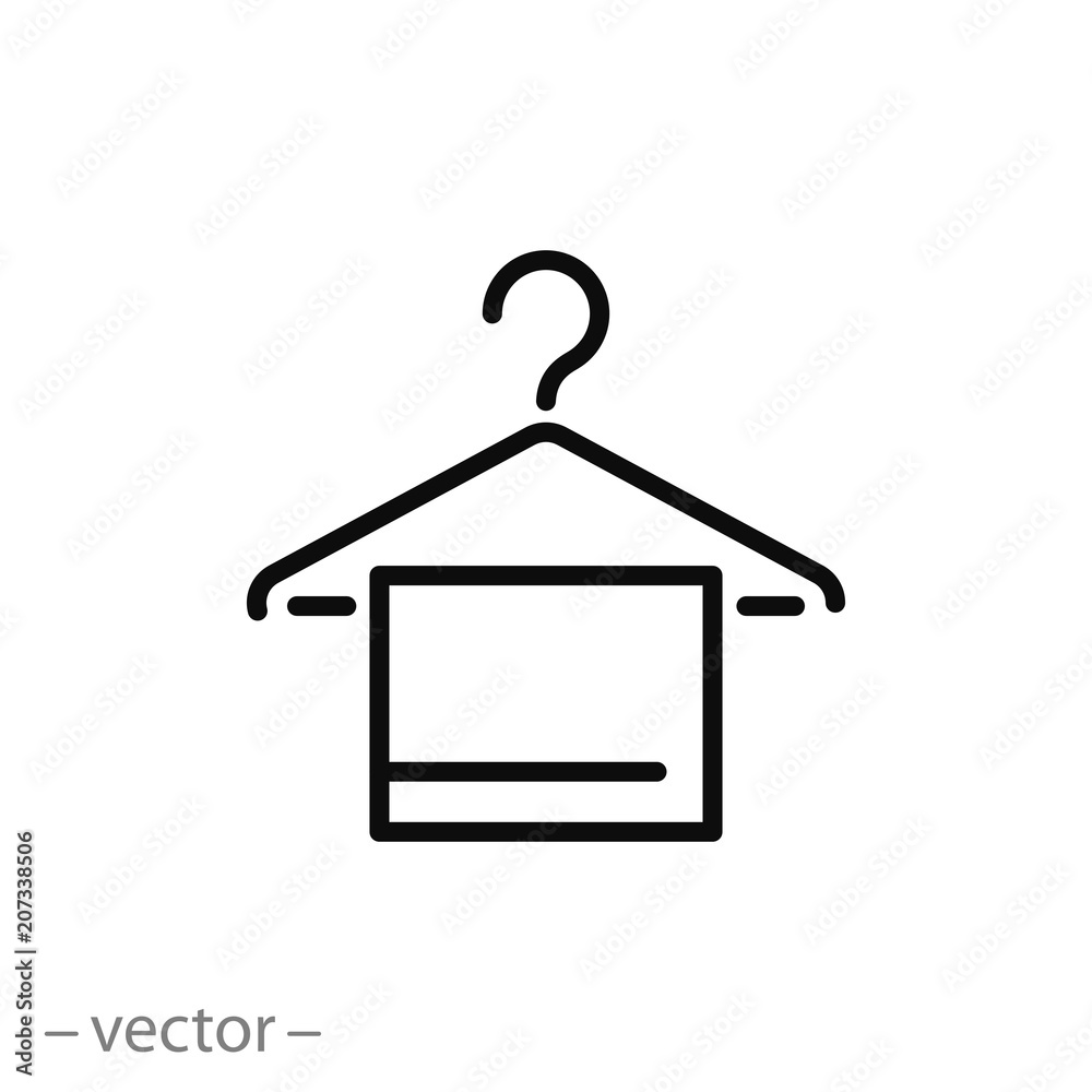 hanger icon with towel, line icon - vector illustration eps10 hanger icon with towel, line icon - vector illustration eps10