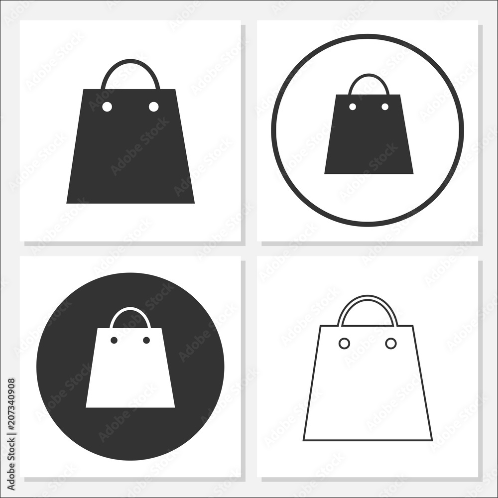 Shopping Bag Icon Set Vector Design Shopping Bag Icon Set Vector Design
