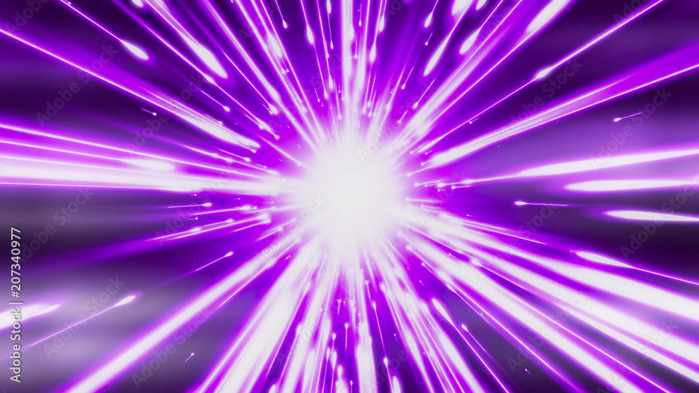 3D rendering light tunnel. Bright lines quickly move away from us 3D rendering light tunnel. Bright lines quickly move away from us