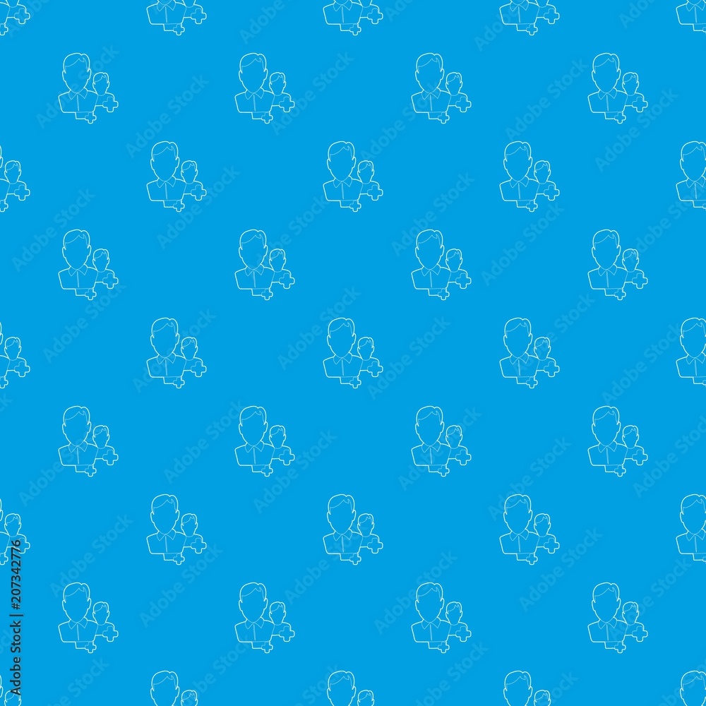 Add users pattern vector seamless blue repeat for any use