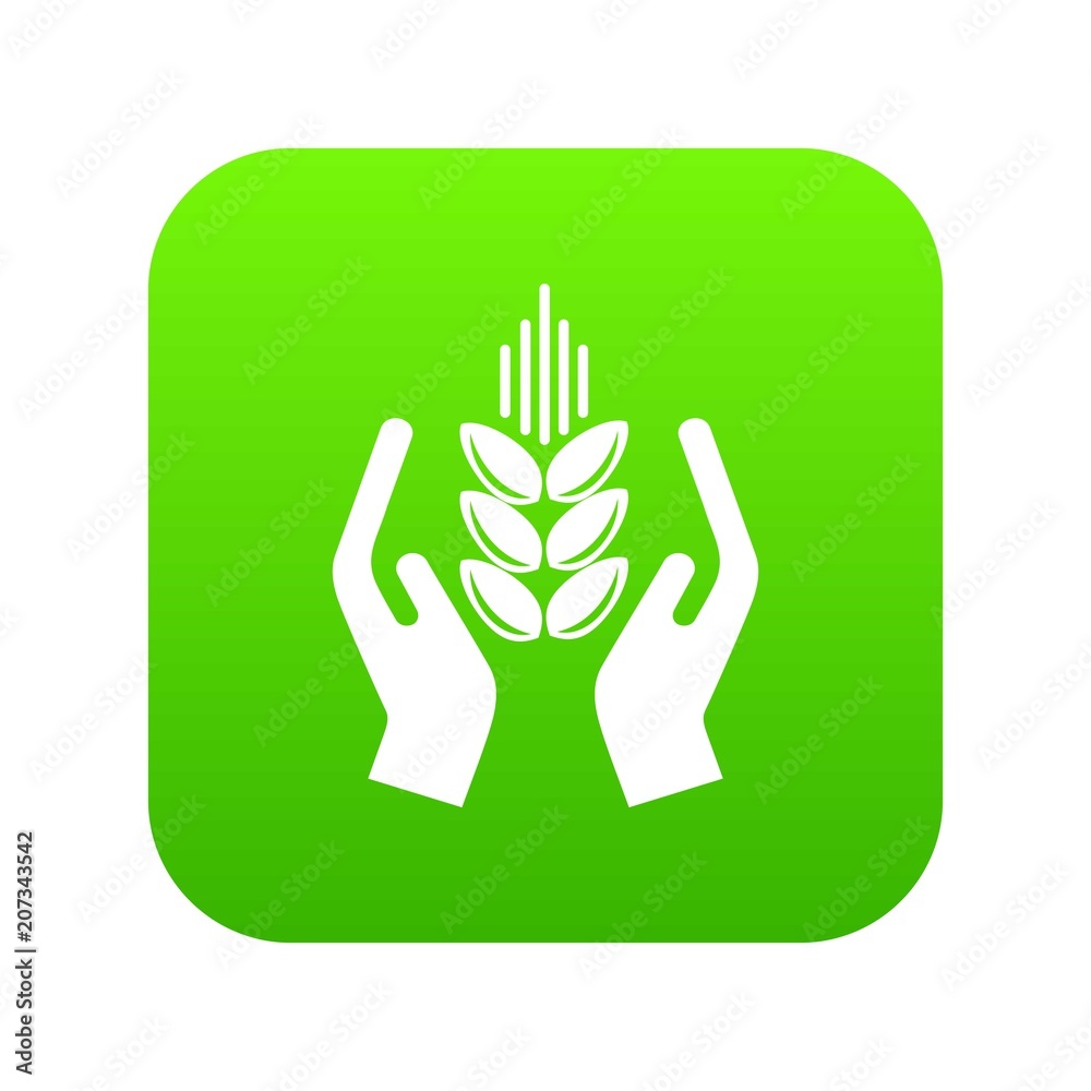 Crop protection icon green vector isolated on white background Crop protection icon green vector isolated on white background