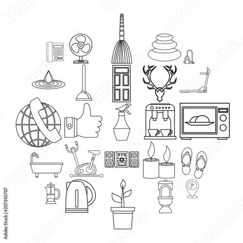 Boozer icons set. Outline set of 25 boozer vector icons for web isolated on white background