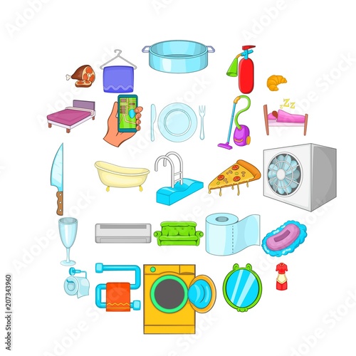 Hotel icons set. Cartoon set of 25 hotel vector icons for web isolated on white background