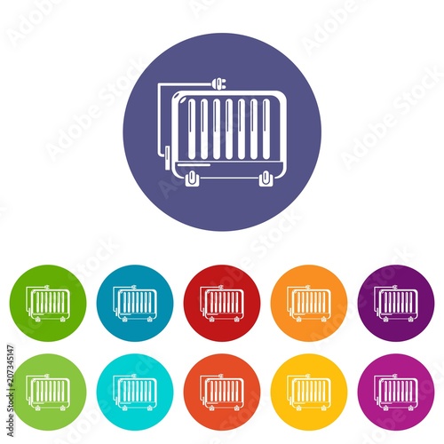 Electric battery icons color set vector for any web design on white background