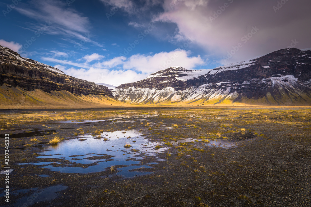 Icelandic wilderness- May 05, 2018: Wild landscape of Iceland
