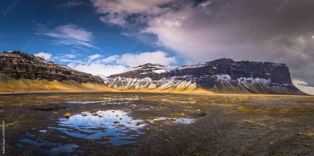 Icelandic wilderness- May 05, 2018: Wild landscape of Iceland