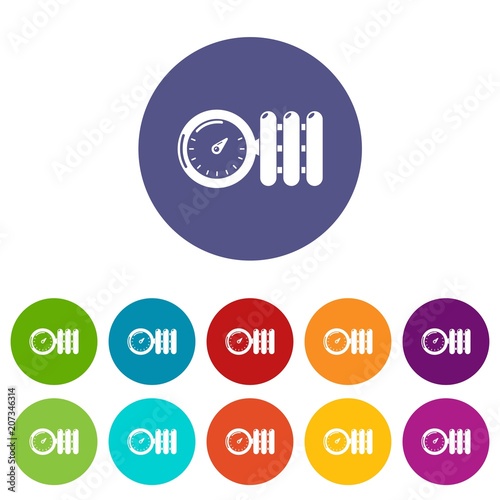 Manometer icons color set vector for any web design on white background