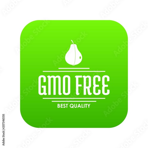 Gmo free bio icon green vector isolated on white background