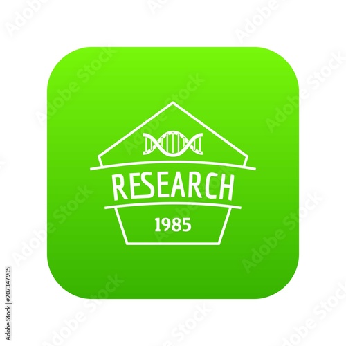 Gmo free research icon green vector isolated on white background