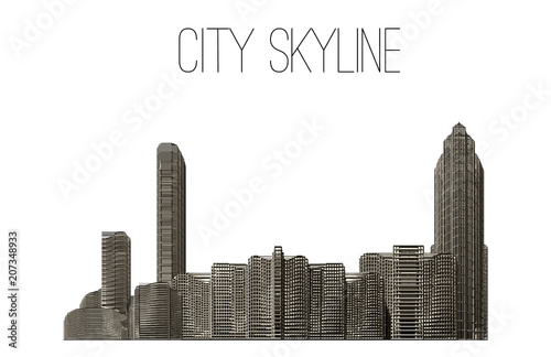 City Skyline - Buildings, Skyscrapers, Apartment Condo, Architectural Composition - Urban Landscape
