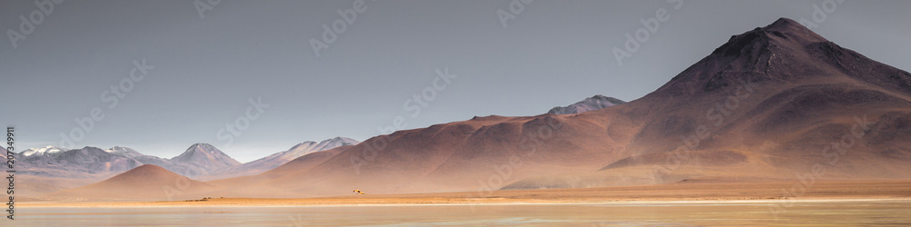 amazing stone desert with mountains at golden hour | Panorama | Altiplano, Bolivia amazing stone desert with mountains at golden hour | Panorama | Altiplano, Bolivia
