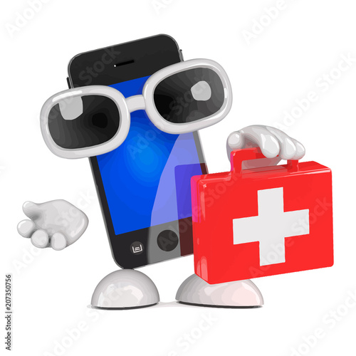 Vector 3d Smartphone first aid kit