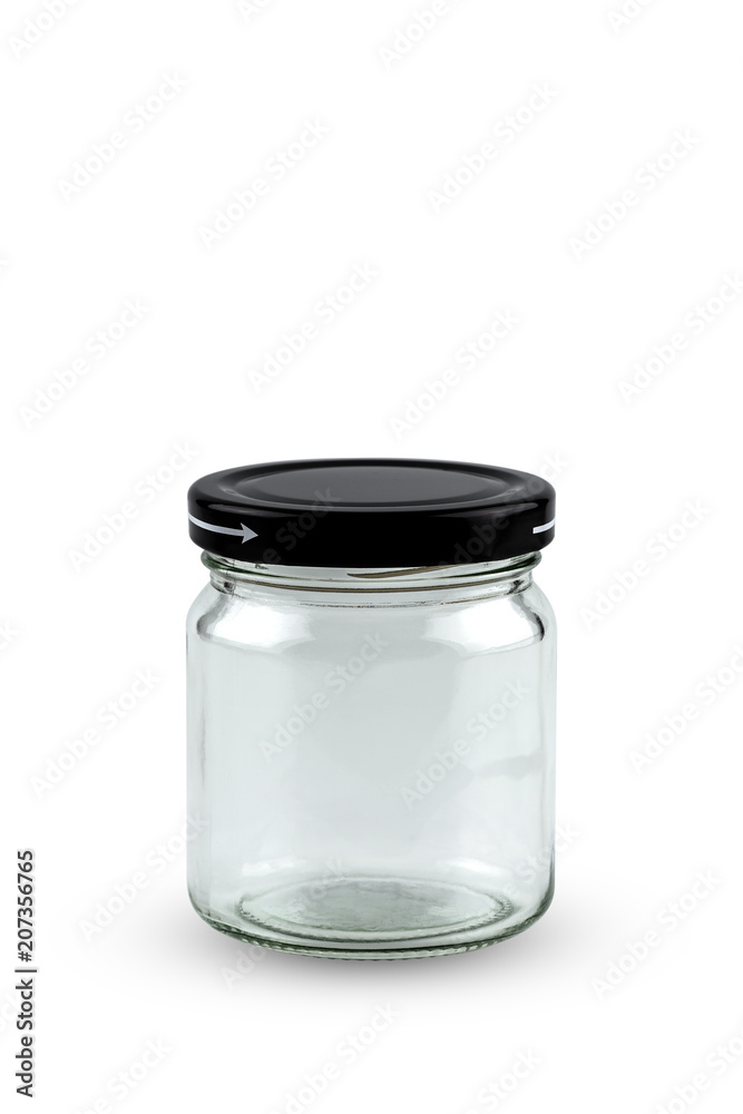Round Shape Glass Canister isolated Round Shape Glass Canister isolated