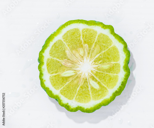 fresh bergamot fruit isolated on white background