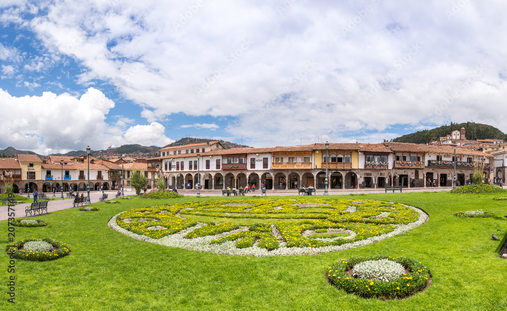 Plaza de Armas (Arms Square), also known as Major Square, a World Heritage Site in the heart of Cusco city, in Peru