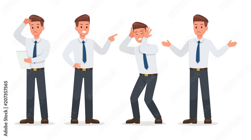 businessman working in office character vector design.No2 businessman working in office character vector design.No2