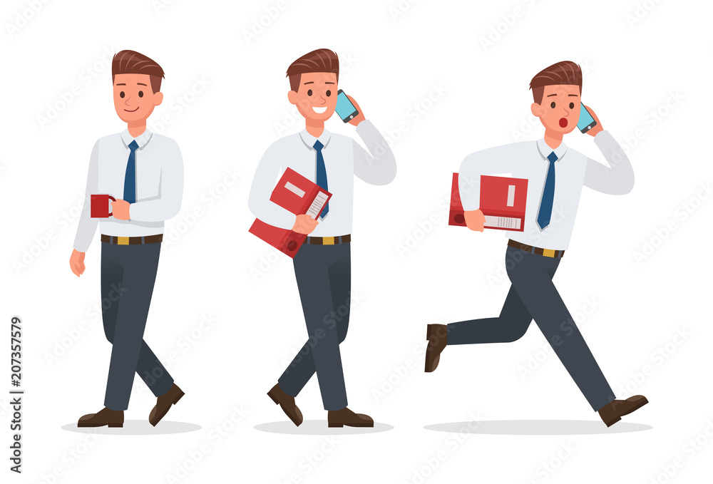 businessman working in office character vector design.No3 businessman working in office character vector design.No3