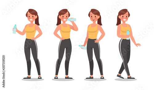 Fitness woman doing exercise character vector design. Healthy lifestyle no4