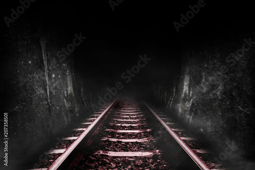 Dark tunnel of the railway