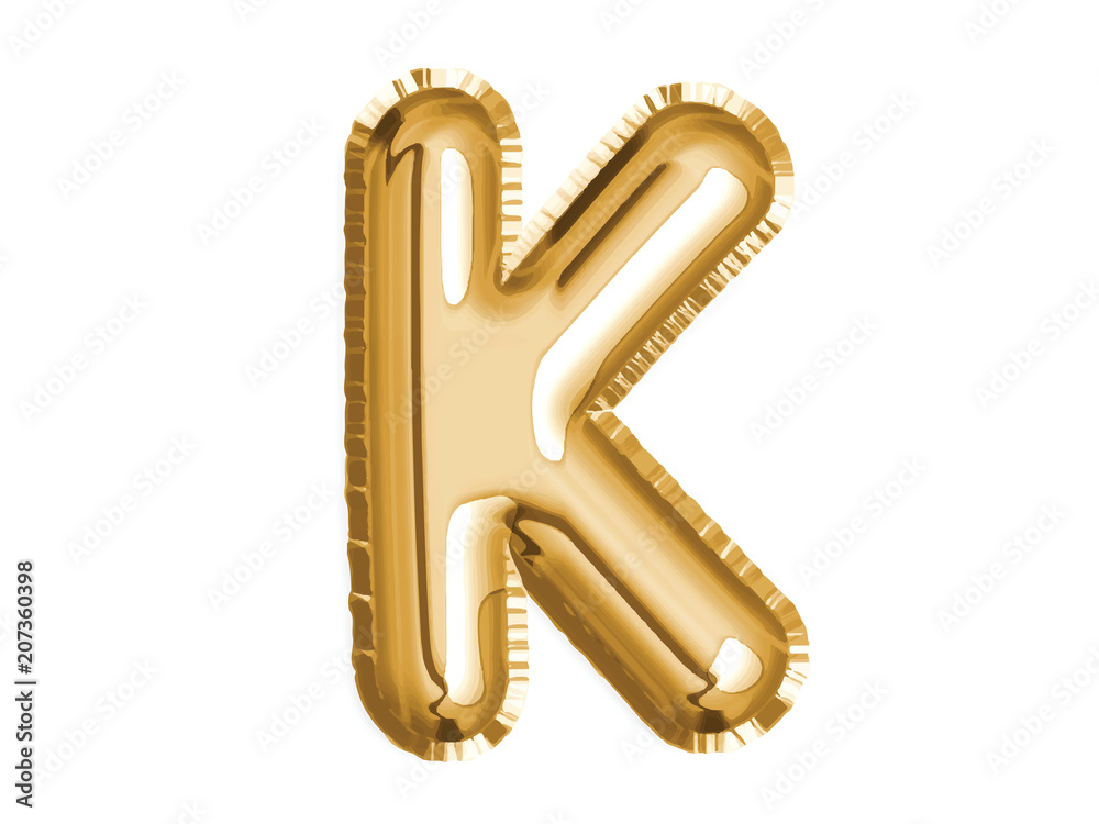 Obraz premium Gold alphabet K air balloon for baby shower celebrate decoration party