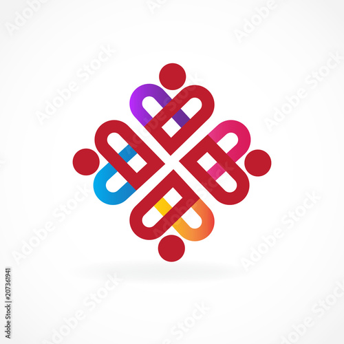 Logo teamwork charity people business id card vector image