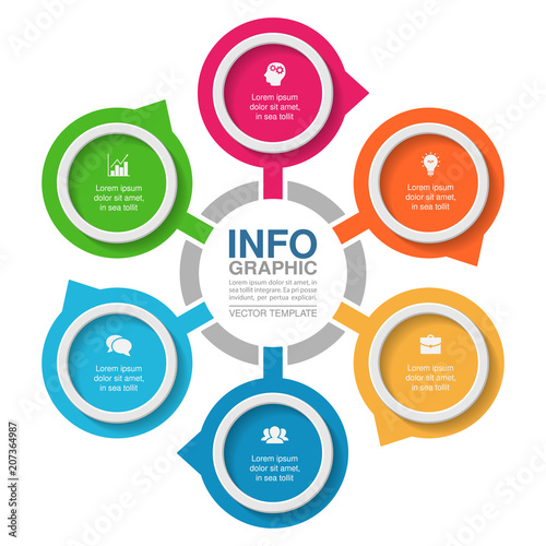 Vector infographic template for diagram, graph, presentation, chart, business concept with 6 options.