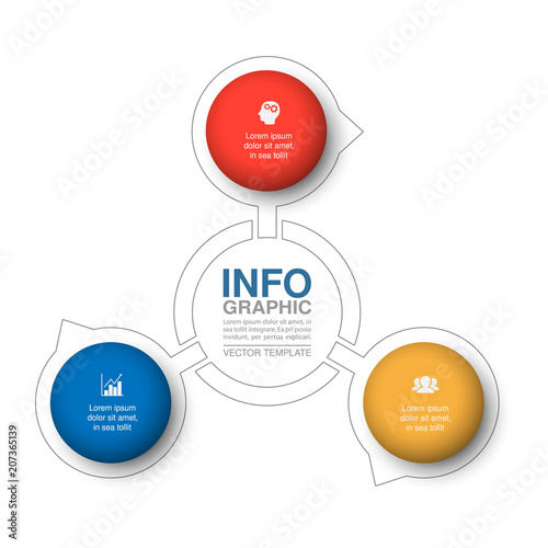 Vector infographic template for diagram, graph, presentation, chart, business concept with 3 options.