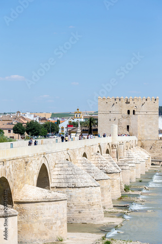 View to Roman bridge in Cordoba at Andalusia