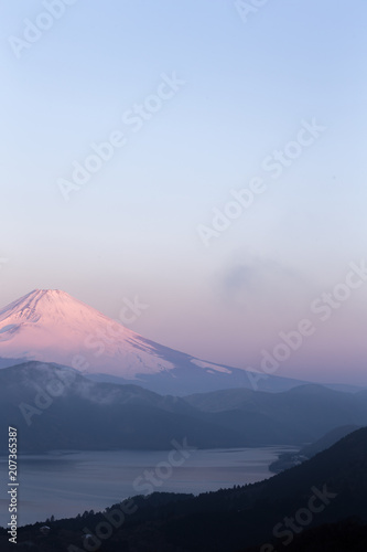 Mountain Fuji winter in morning