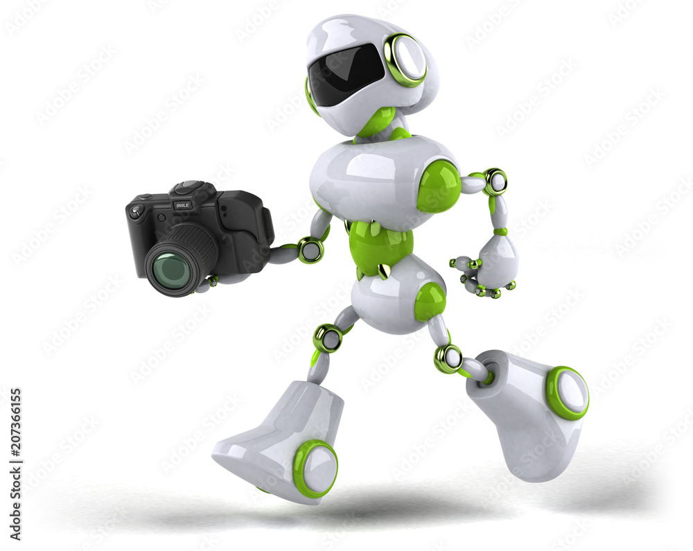 Green robot - 3D Illustration Green robot - 3D Illustration