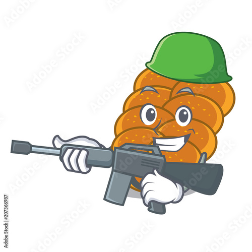 Army challah character cartoon style photo