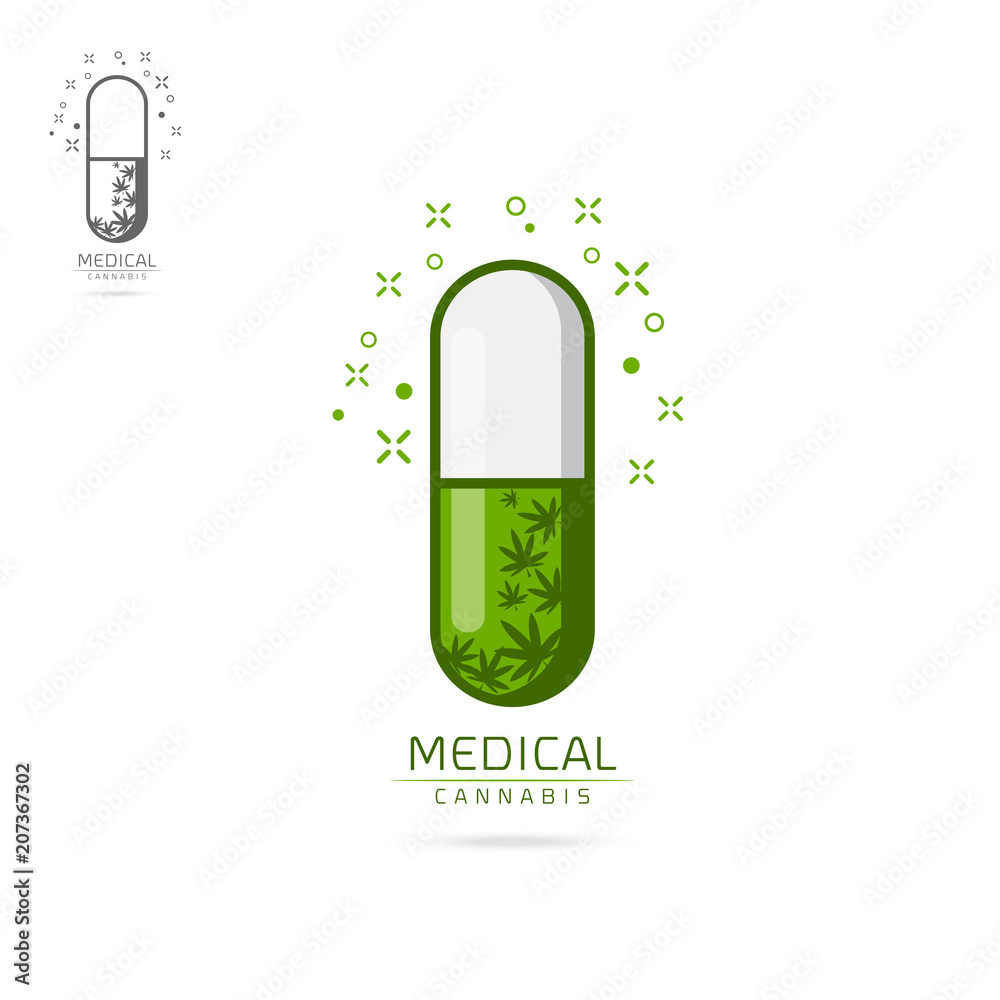 medical cannabis emblems, label, logo set vector template medical cannabis emblems, label, logo set vector template