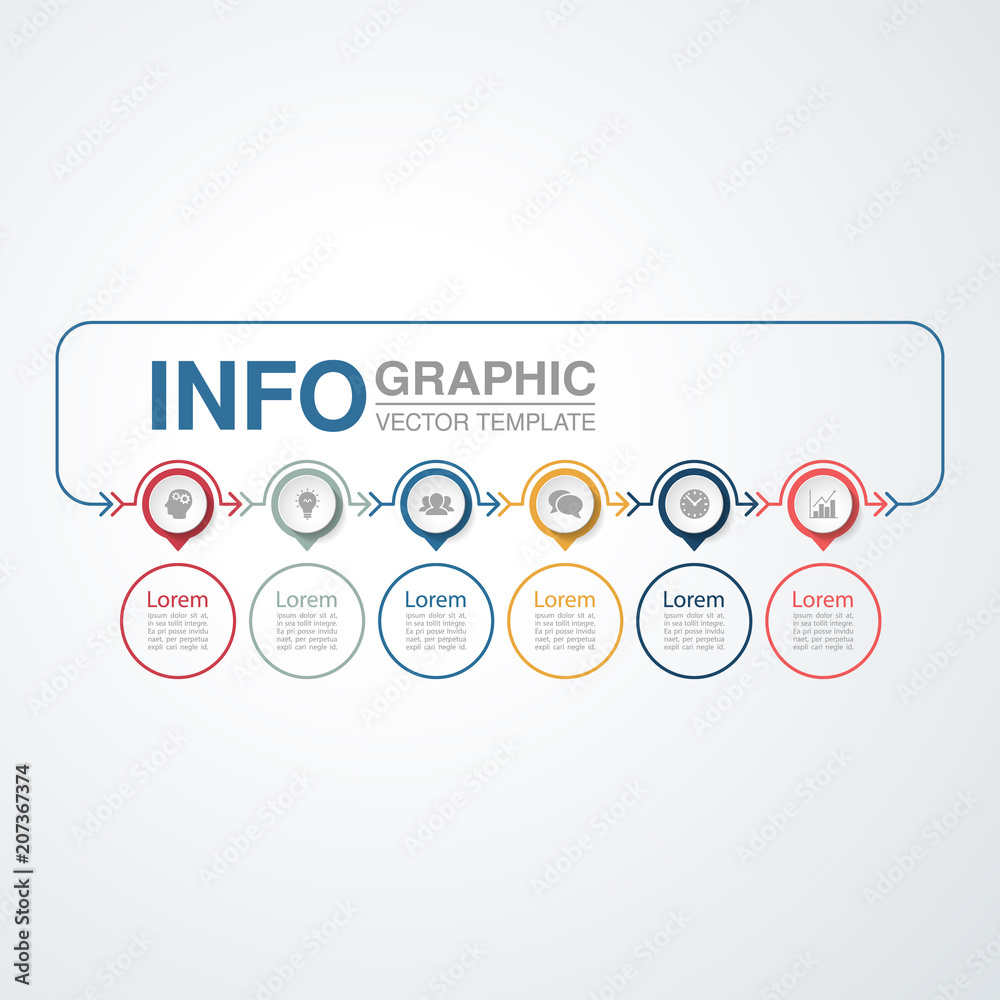 Vector infographic template for diagram, graph, presentation, chart, business concept with 6 options. Vector infographic template for diagram, graph, presentation, chart, business concept with 6 options.