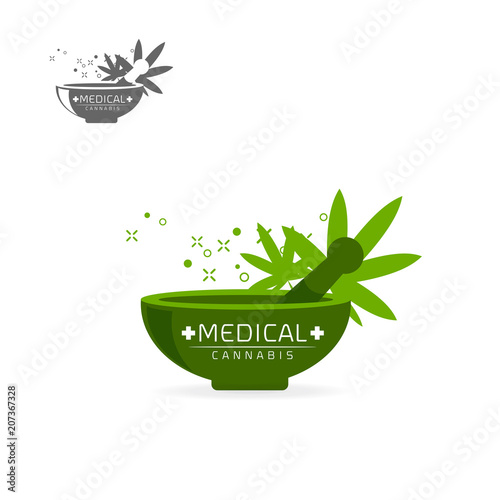medical cannabis emblems, label, logo set vector template