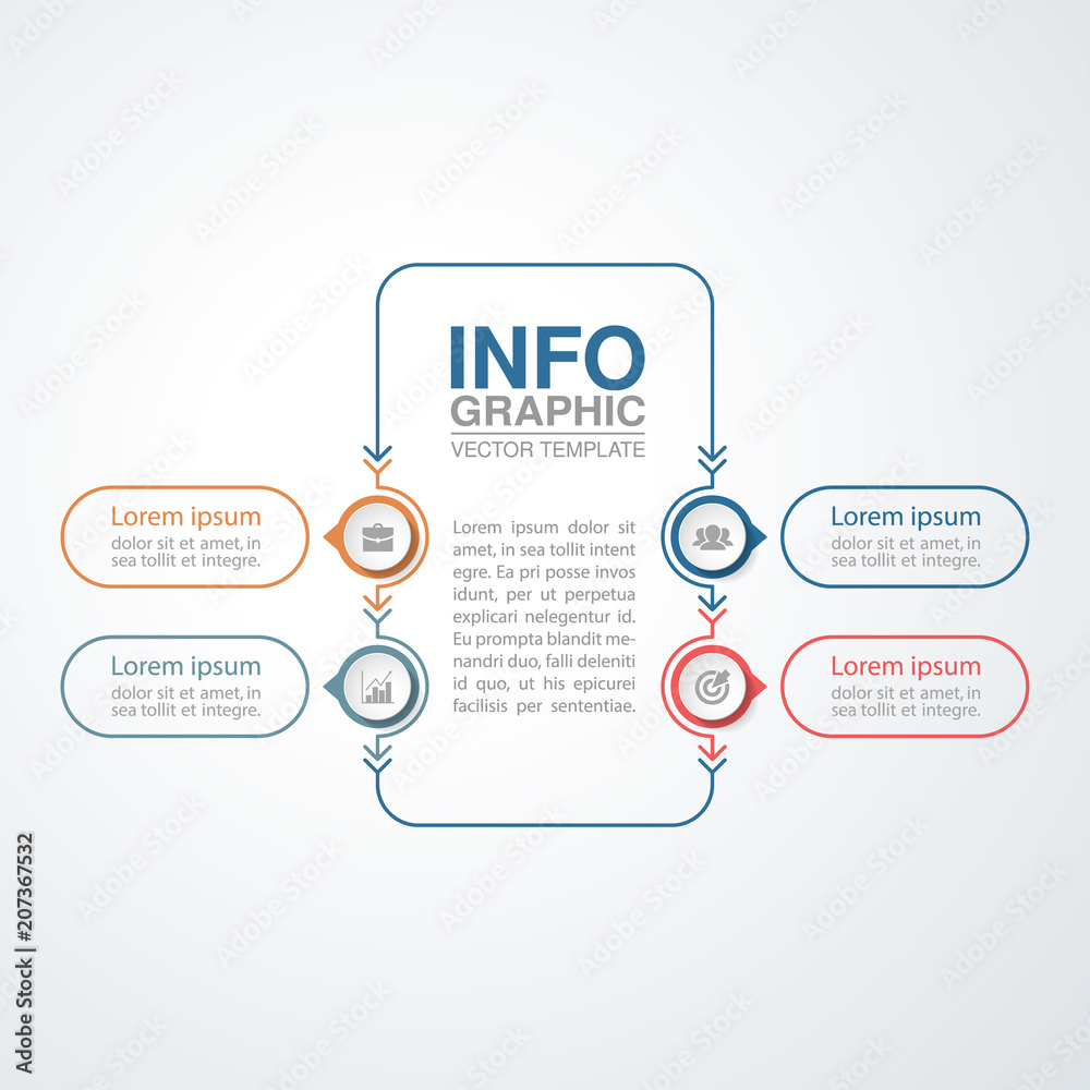 Vector infographic template for diagram, graph, presentation, chart, business concept with 4 options.
