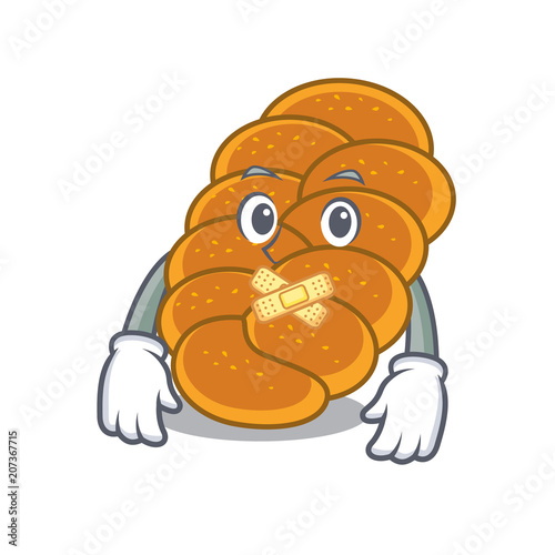 Silent challah mascot cartoon style photo