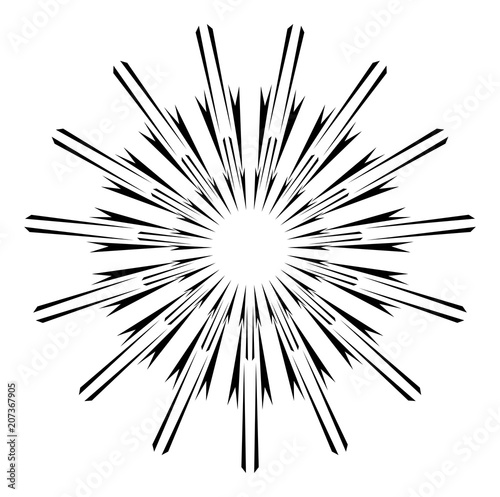 abstract Circular sparkle black rays explosion