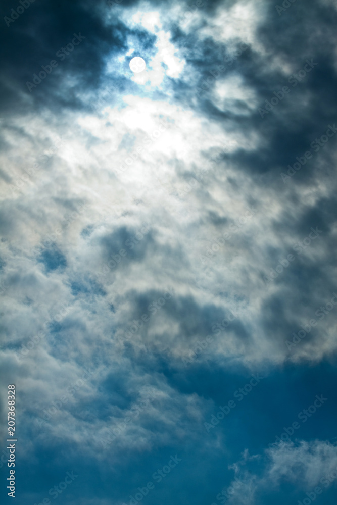 Stormy sky with white cloud. Background