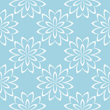 Blue and white floral seamless pattern