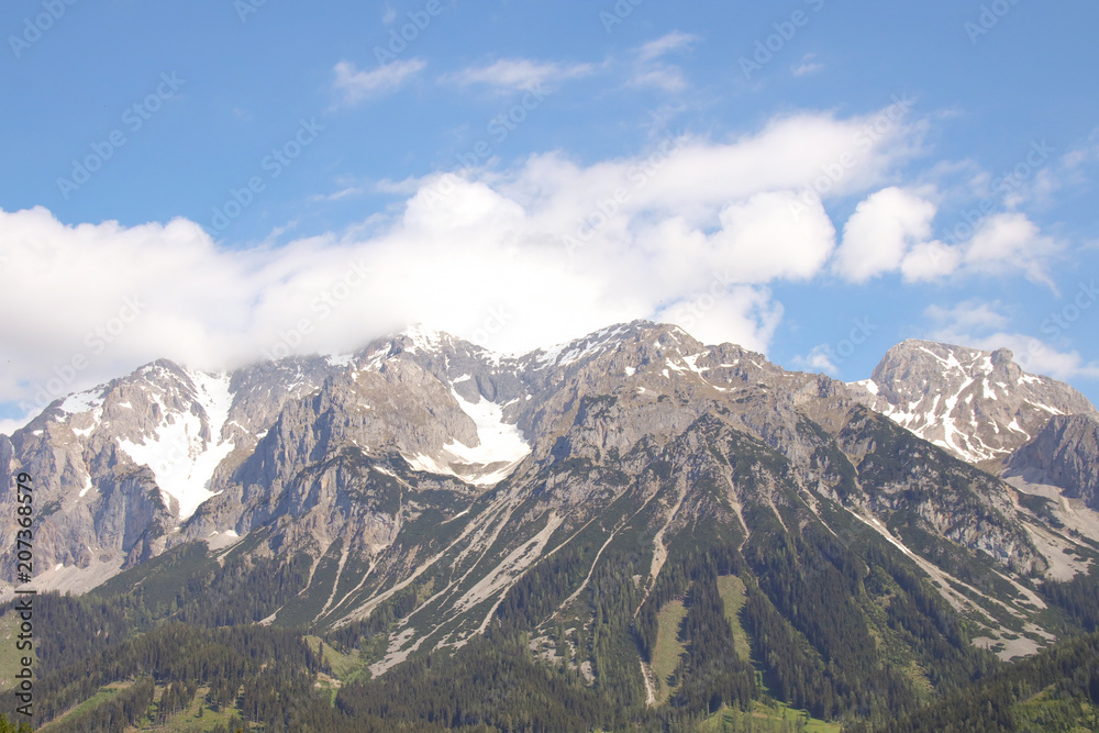 Blick zum Dachsteingebirge, Dachstein, Steiermark