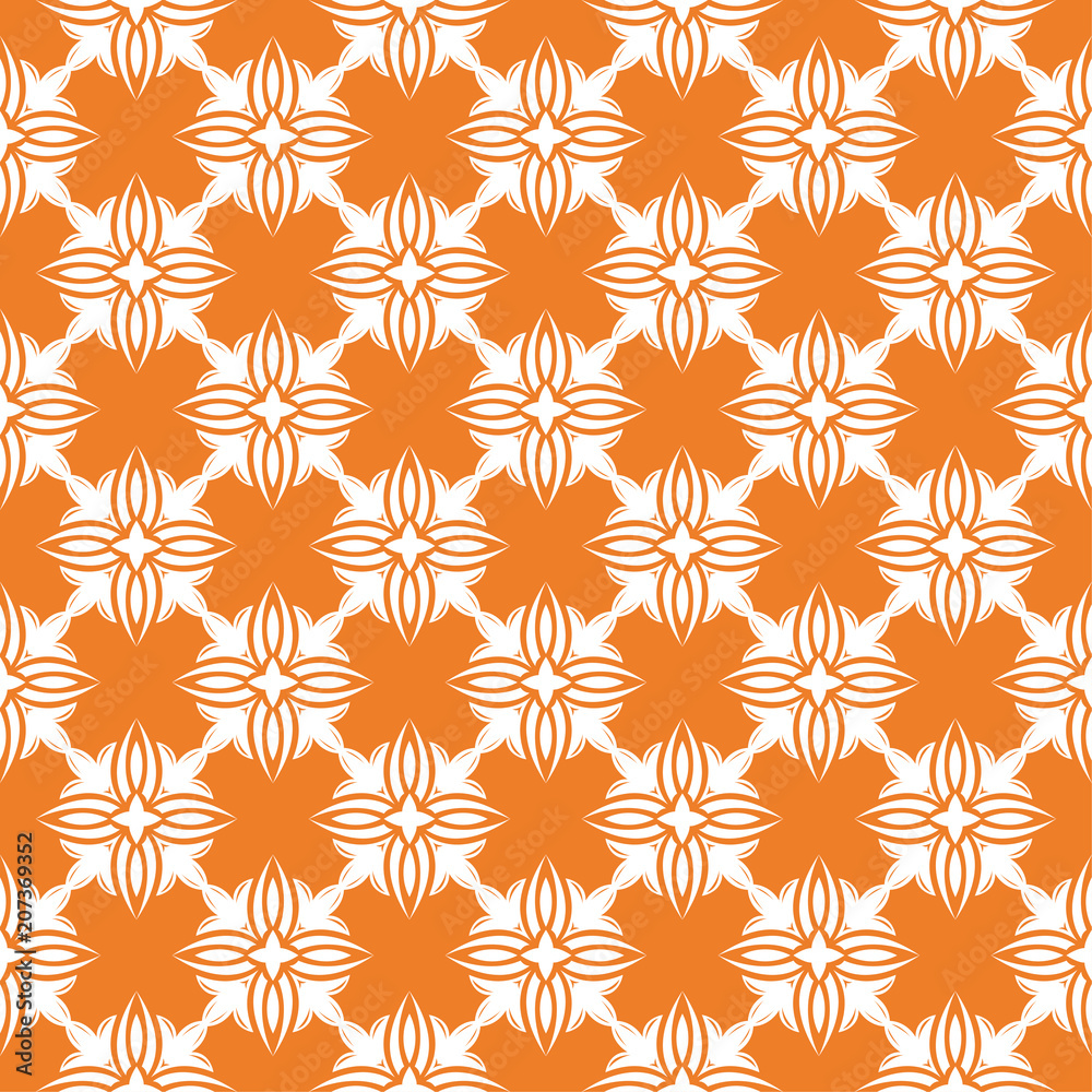 Orange and white floral seamless pattern Orange and white floral seamless pattern