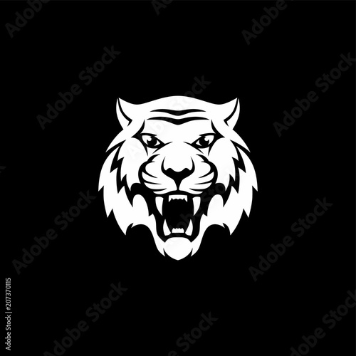 Fototapeta Naklejka Na Ścianę i Meble -  intimidating tiger front view theme logo template