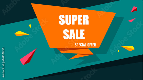 Orange and green super sale paper background.
