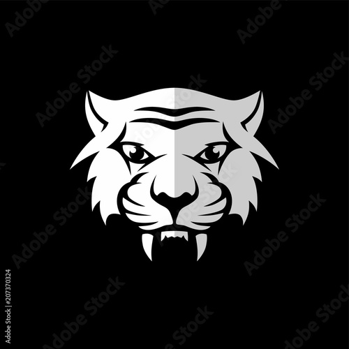 Fototapeta Naklejka Na Ścianę i Meble -  intimidating tiger front view theme logo template